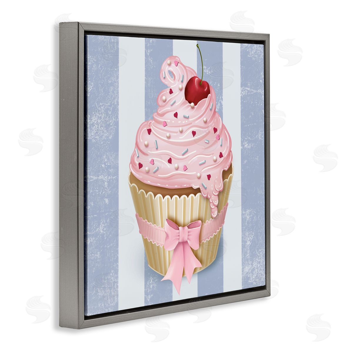 Lori Mosley Pastel Cupcake with Bow Canvas Wall Art Print