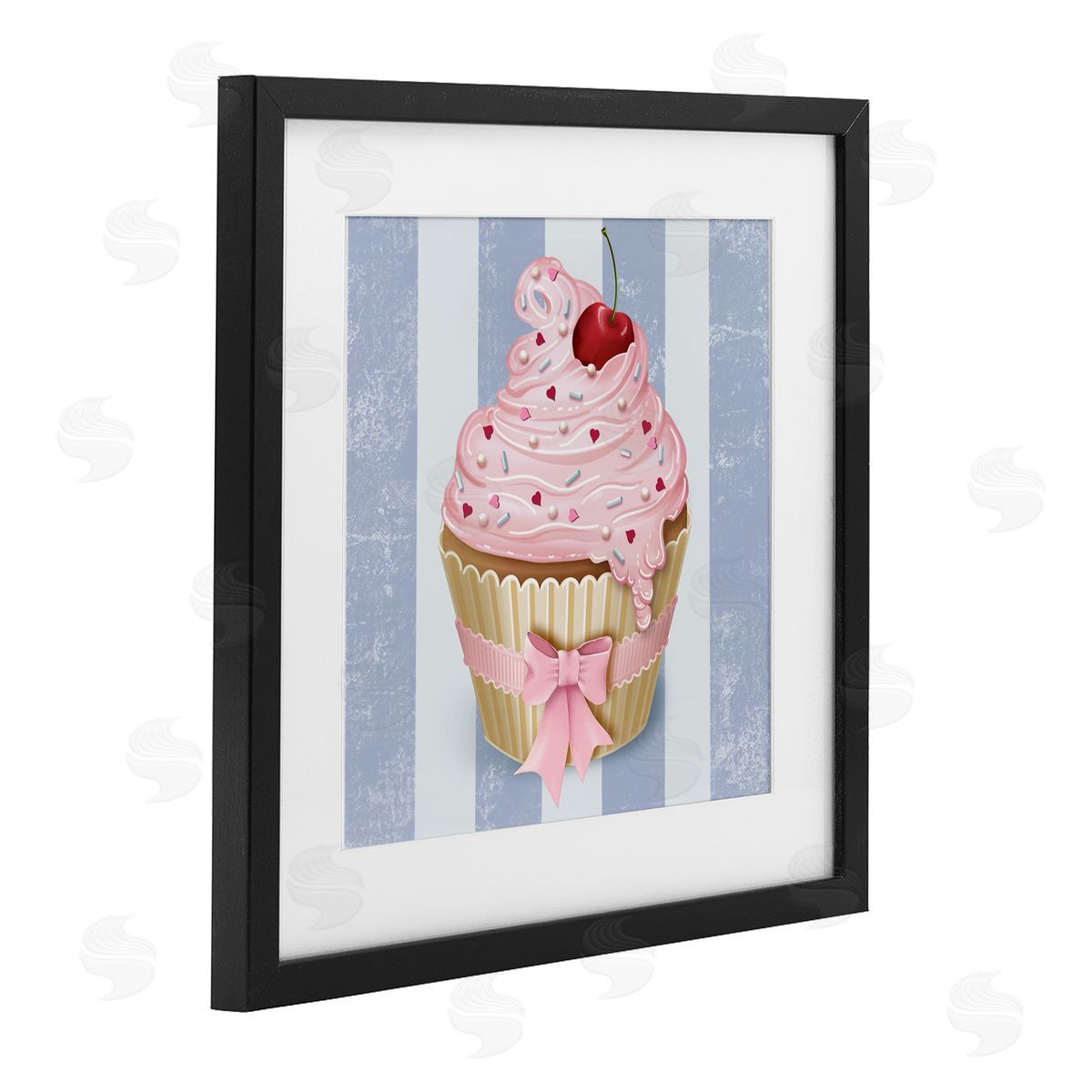 Lori Mosley Pastel Cupcake with Bow Canvas Wall Art Print