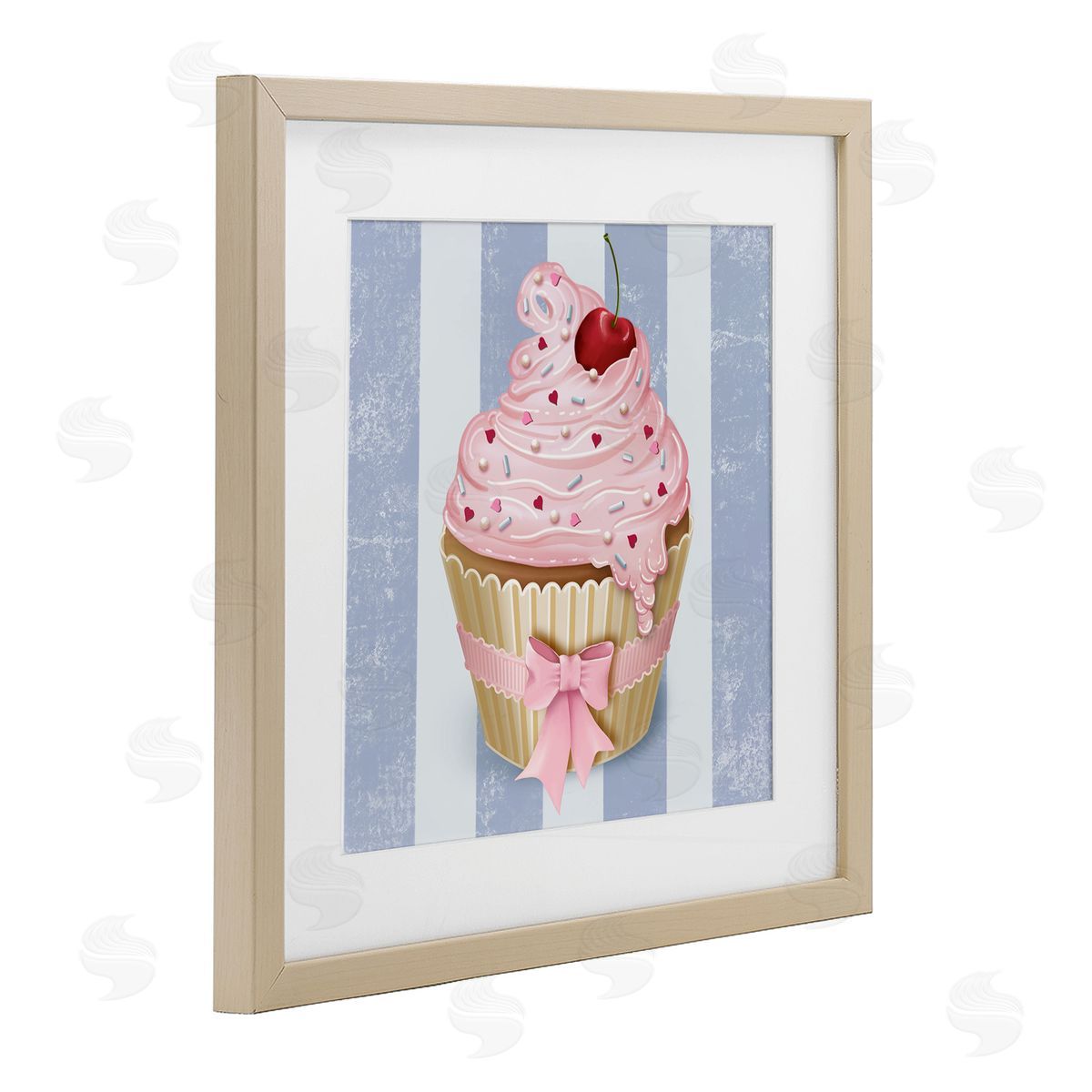 Lori Mosley Pastel Cupcake with Bow Canvas Wall Art Print