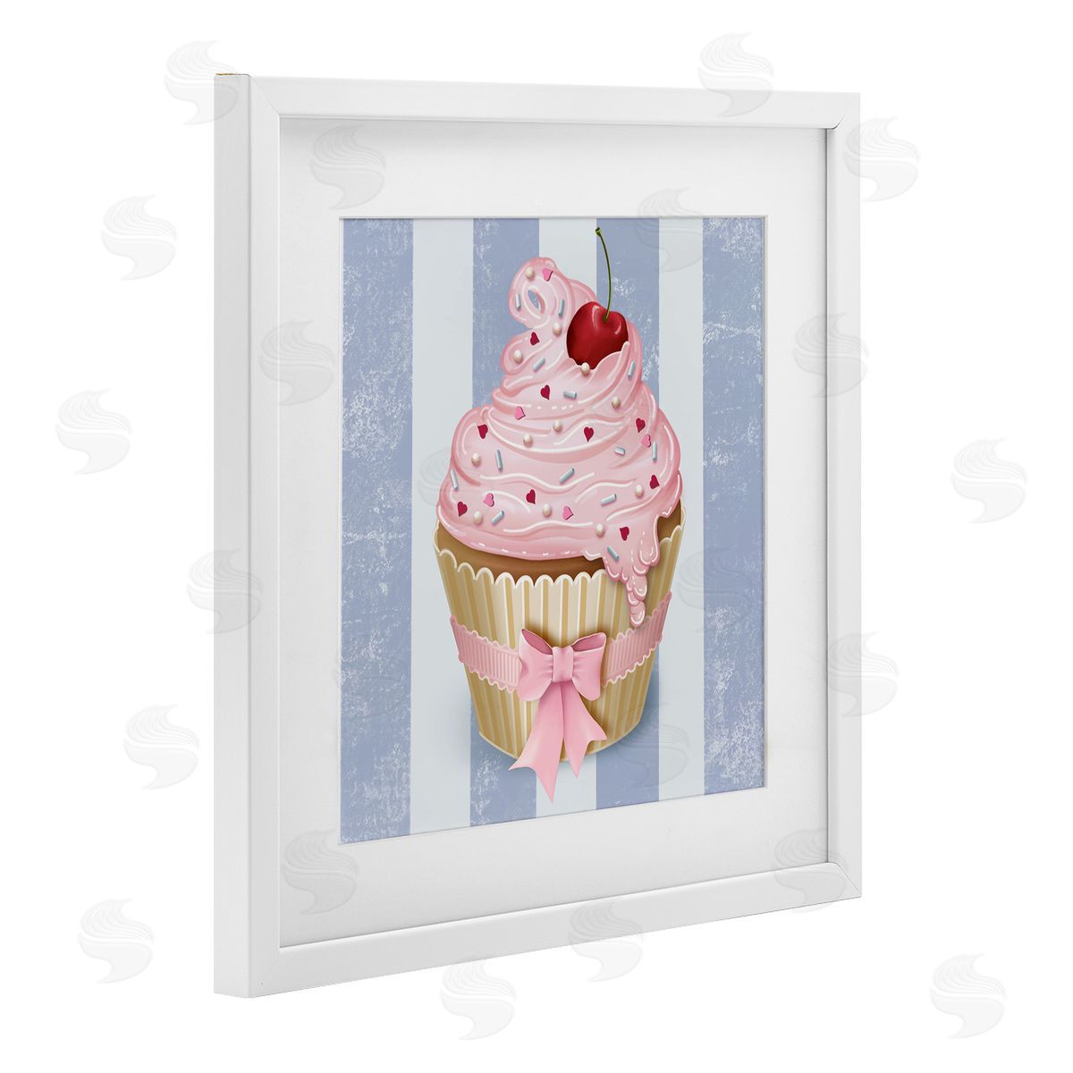 Lori Mosley Pastel Cupcake with Bow Canvas Wall Art Print