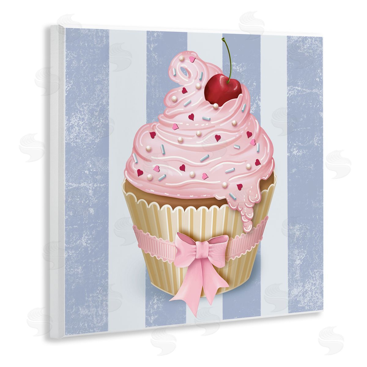 Lori Mosley Pastel Cupcake with Bow Canvas Wall Art Print