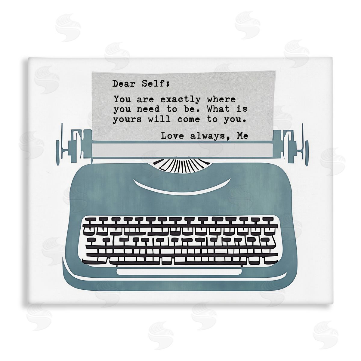 Annabelle Hall Inspirational Typewriter Note to Self Canvas Wall Art Print