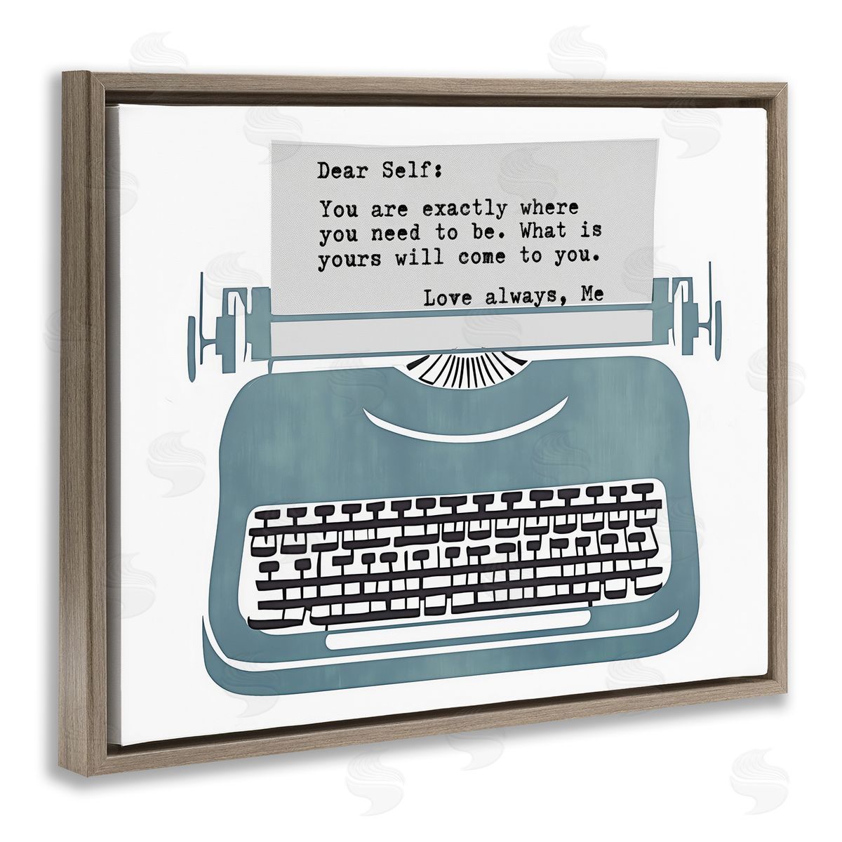 Annabelle Hall Inspirational Typewriter Note to Self Canvas Wall Art Print