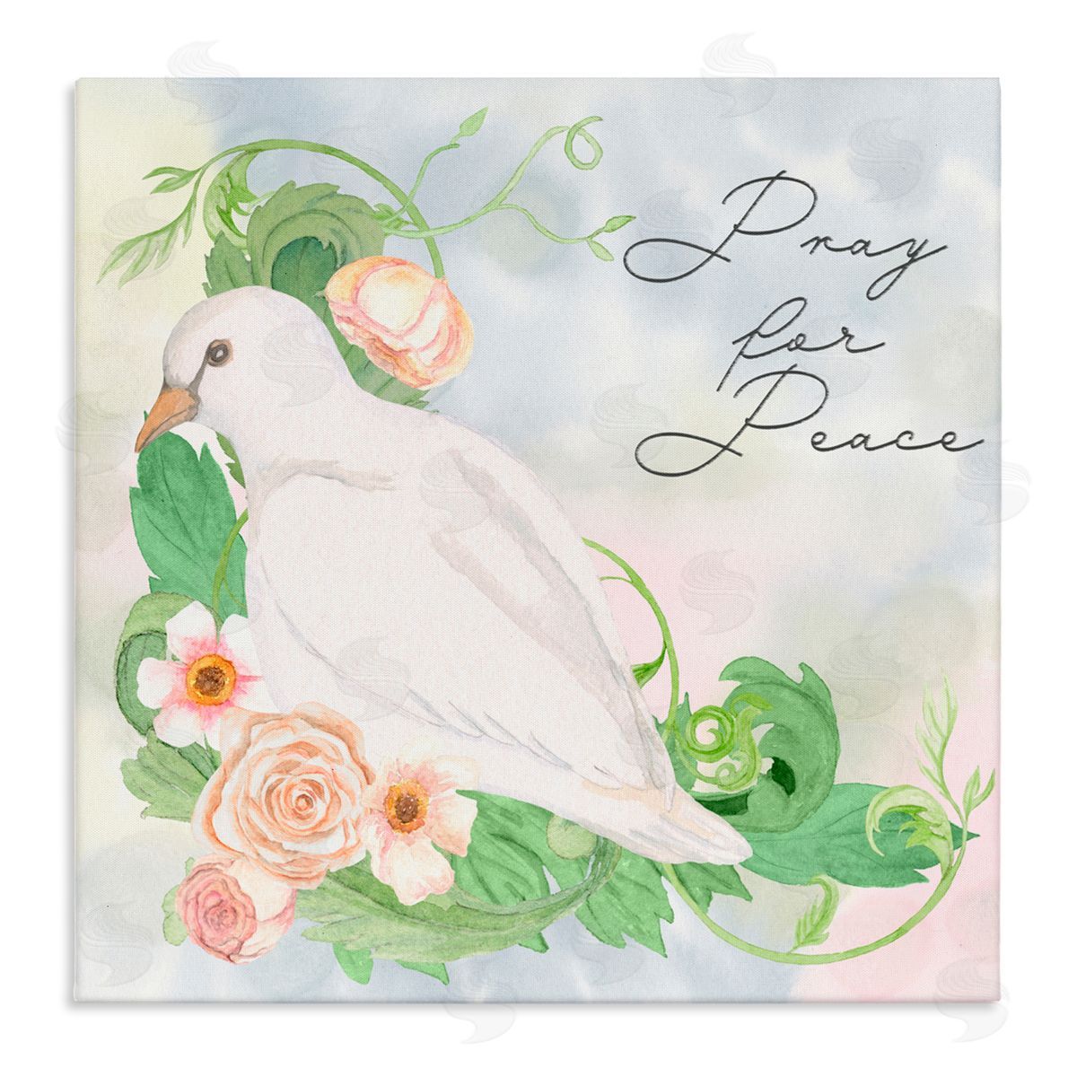 Lee Ann Sanders Pray For Peace Dove Canvas Wall Art Print