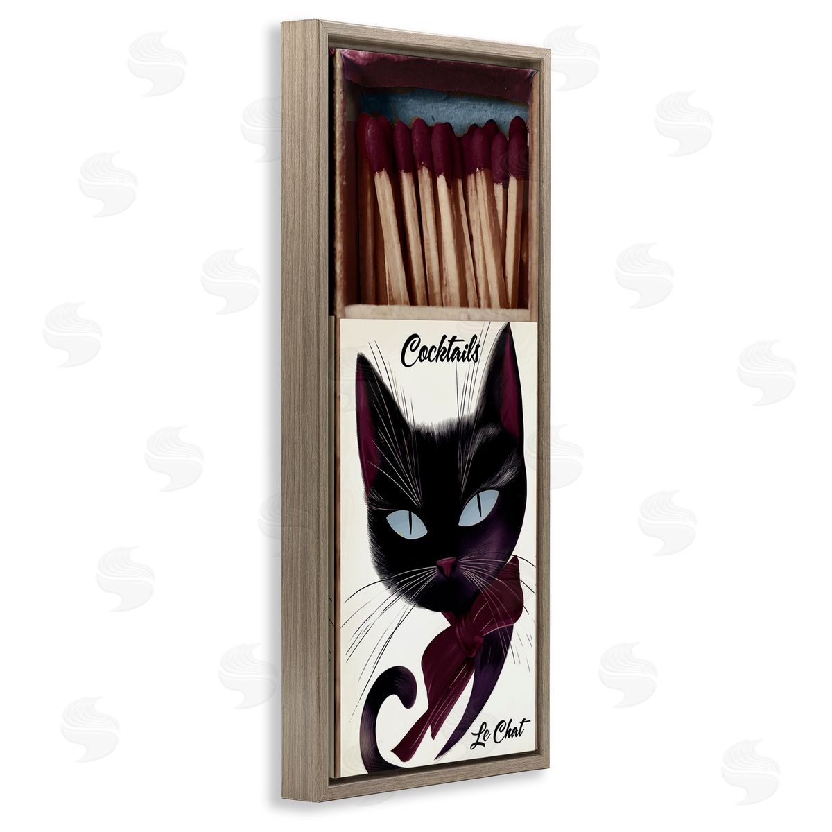 Annabelle Hall Retro Cat Matchbox Canvas Wall Art Print