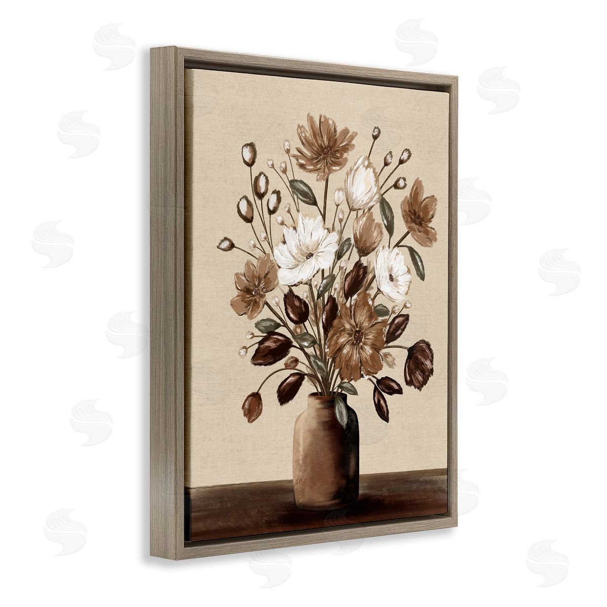 Kristen Dalpiaz Mocha Hued Vase Canvas Wall Art Print