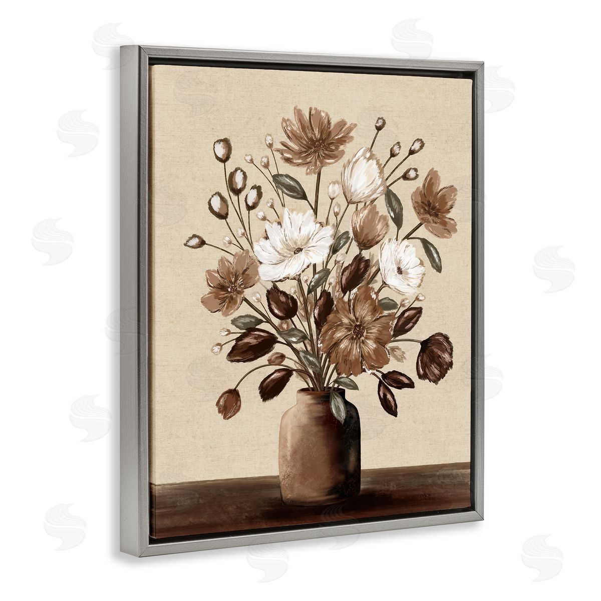 Kristen Dalpiaz Mocha Hued Vase Canvas Wall Art Print