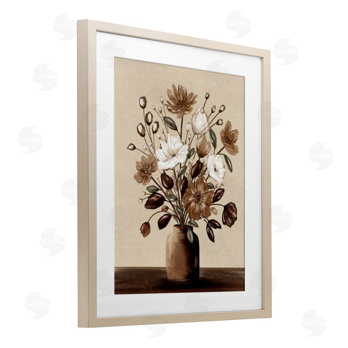Kristen Dalpiaz Mocha Hued Vase Canvas Wall Art Print