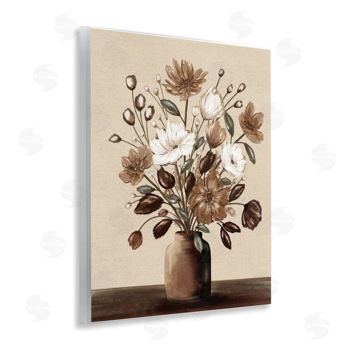 Kristen Dalpiaz Mocha Hued Vase Canvas Wall Art Print