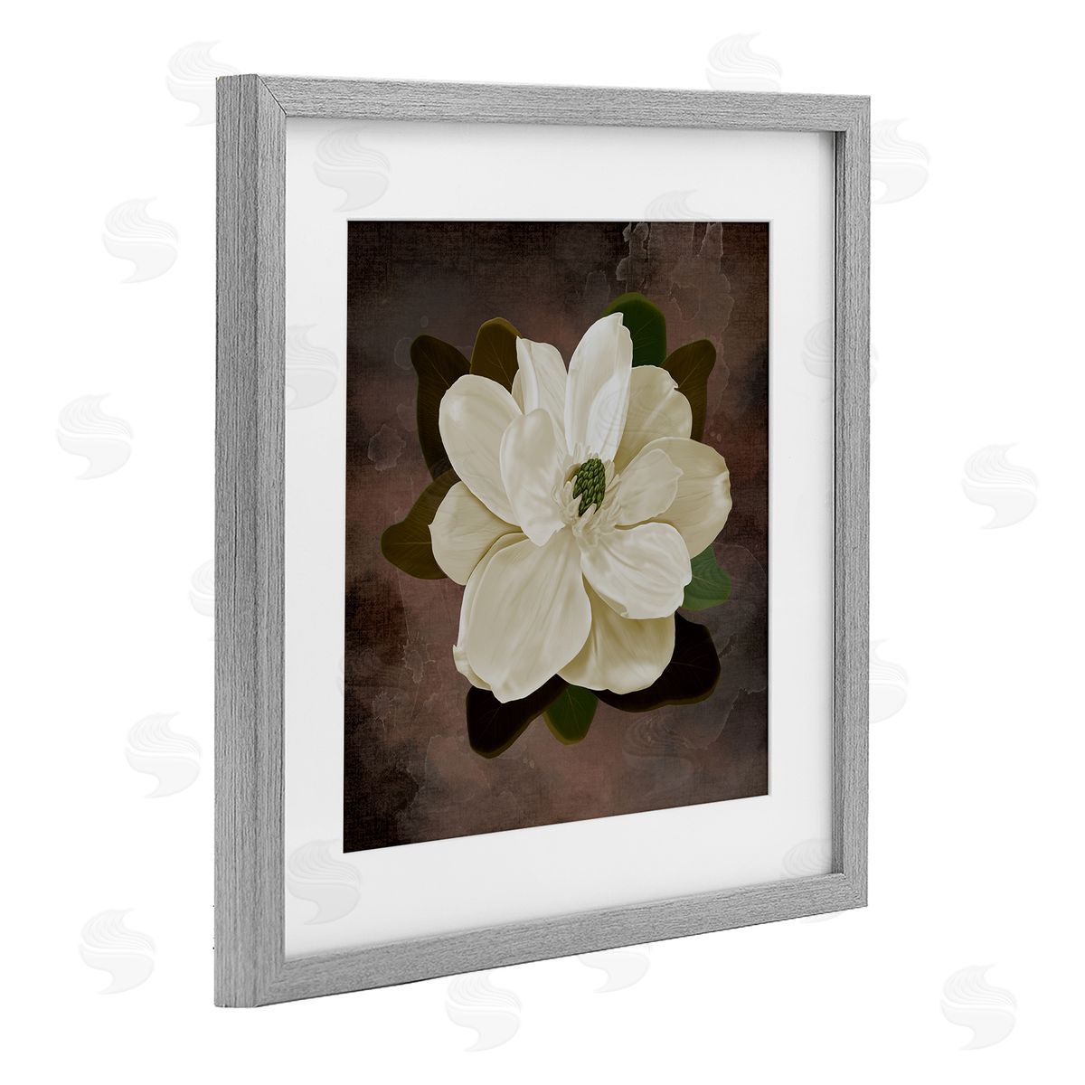 Jennifer Stith Magnolia on Brown Canvas Wall Art Print