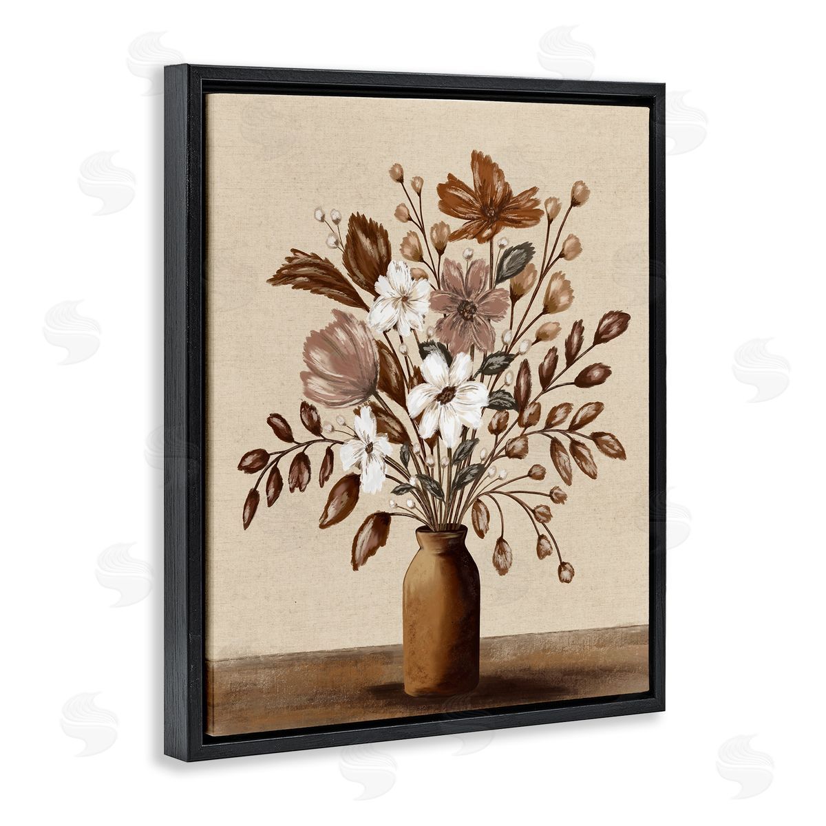 Kristen Dalpiaz Mocha Flower Vase Canvas Wall Art Print