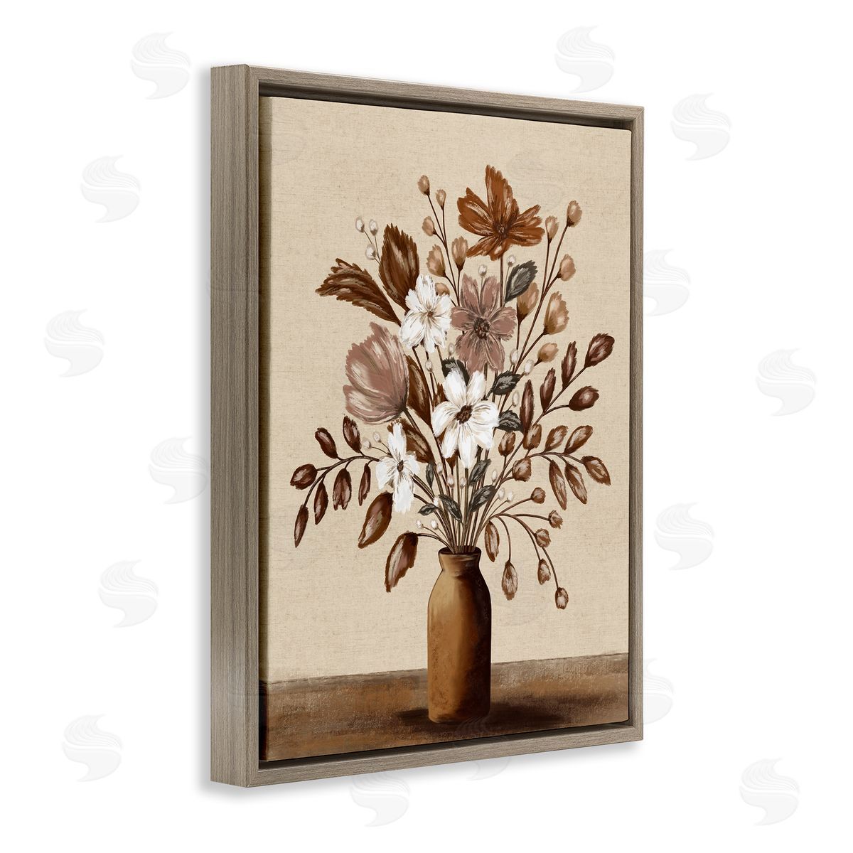 Kristen Dalpiaz Mocha Flower Vase Canvas Wall Art Print
