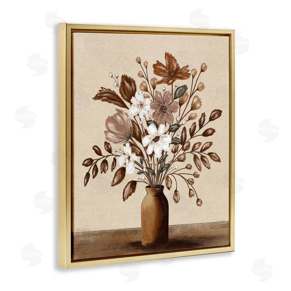 Kristen Dalpiaz Mocha Flower Vase Canvas Wall Art Print