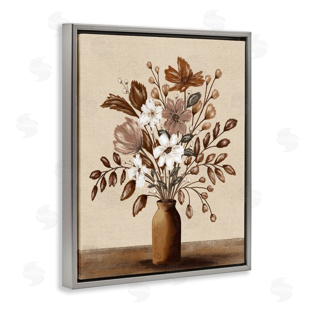 Kristen Dalpiaz Mocha Flower Vase Canvas Wall Art Print