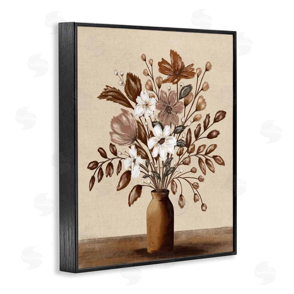 Kristen Dalpiaz Mocha Flower Vase Canvas Wall Art Print