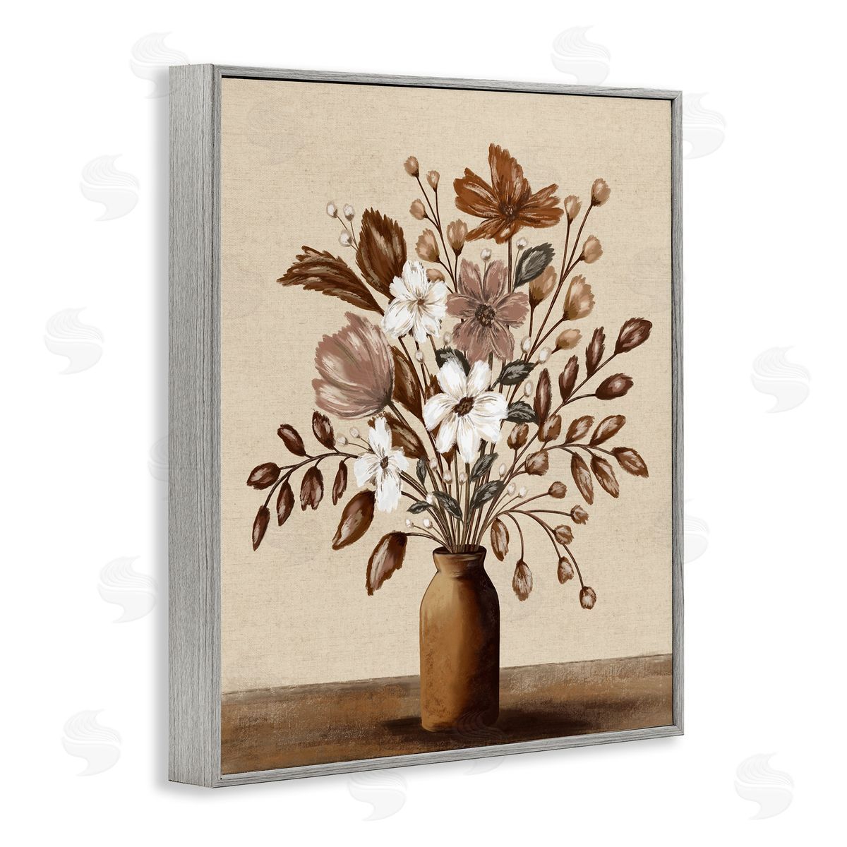 Kristen Dalpiaz Mocha Flower Vase Canvas Wall Art Print