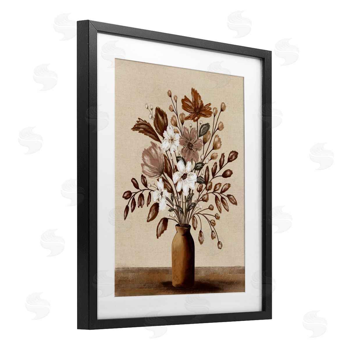 Kristen Dalpiaz Mocha Flower Vase Canvas Wall Art Print
