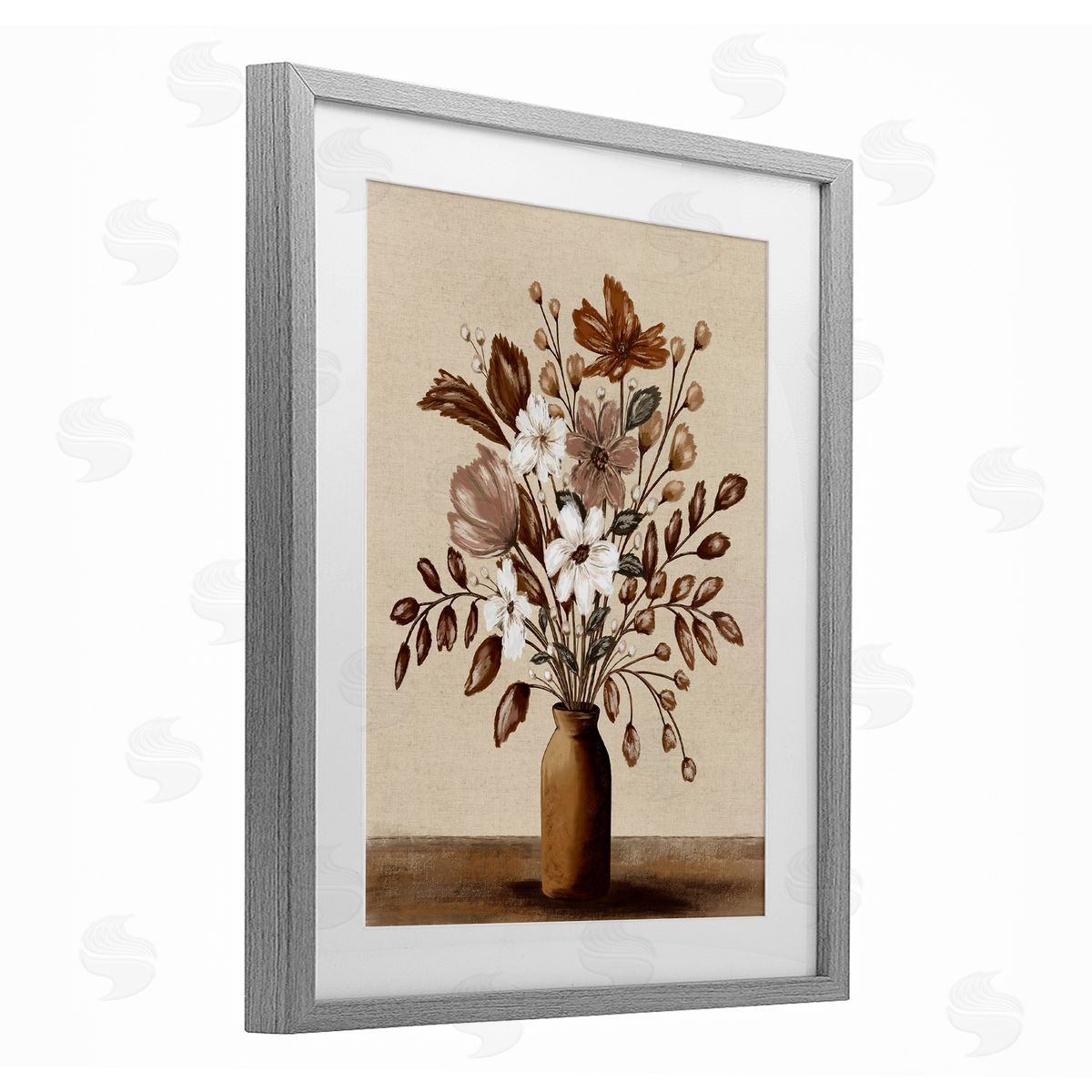 Kristen Dalpiaz Mocha Flower Vase Canvas Wall Art Print