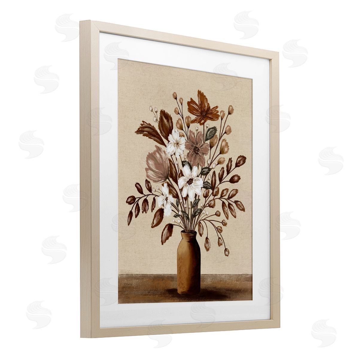 Kristen Dalpiaz Mocha Flower Vase Canvas Wall Art Print
