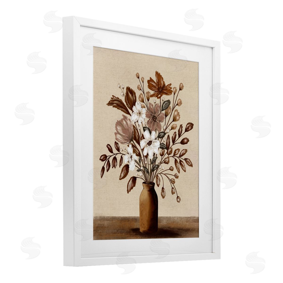 Kristen Dalpiaz Mocha Flower Vase Canvas Wall Art Print