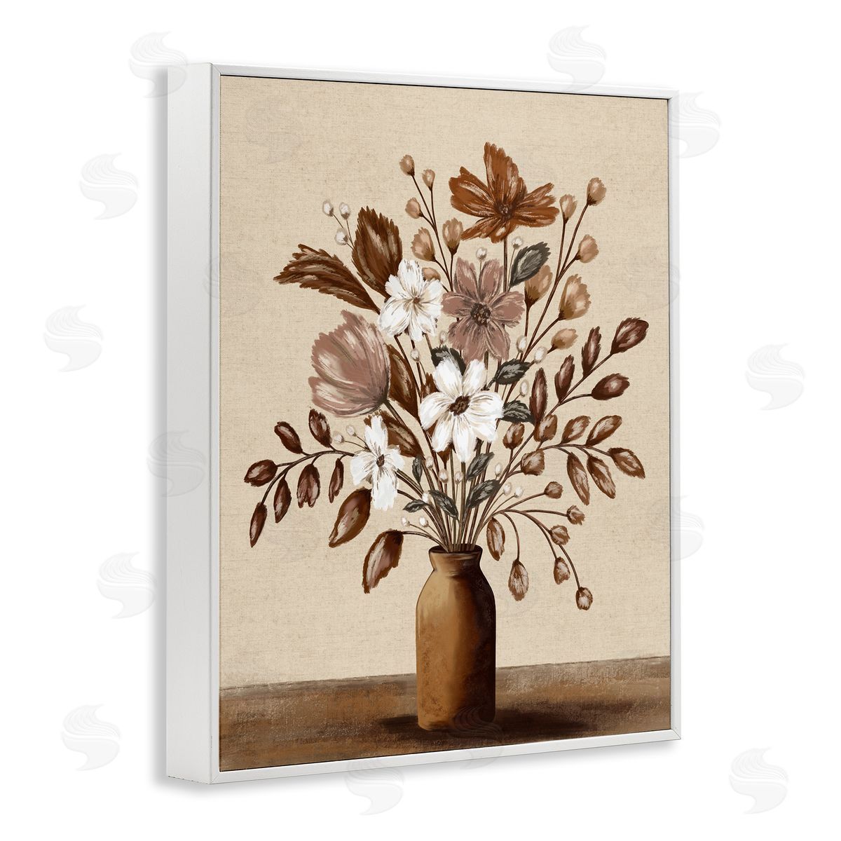 Kristen Dalpiaz Mocha Flower Vase Canvas Wall Art Print