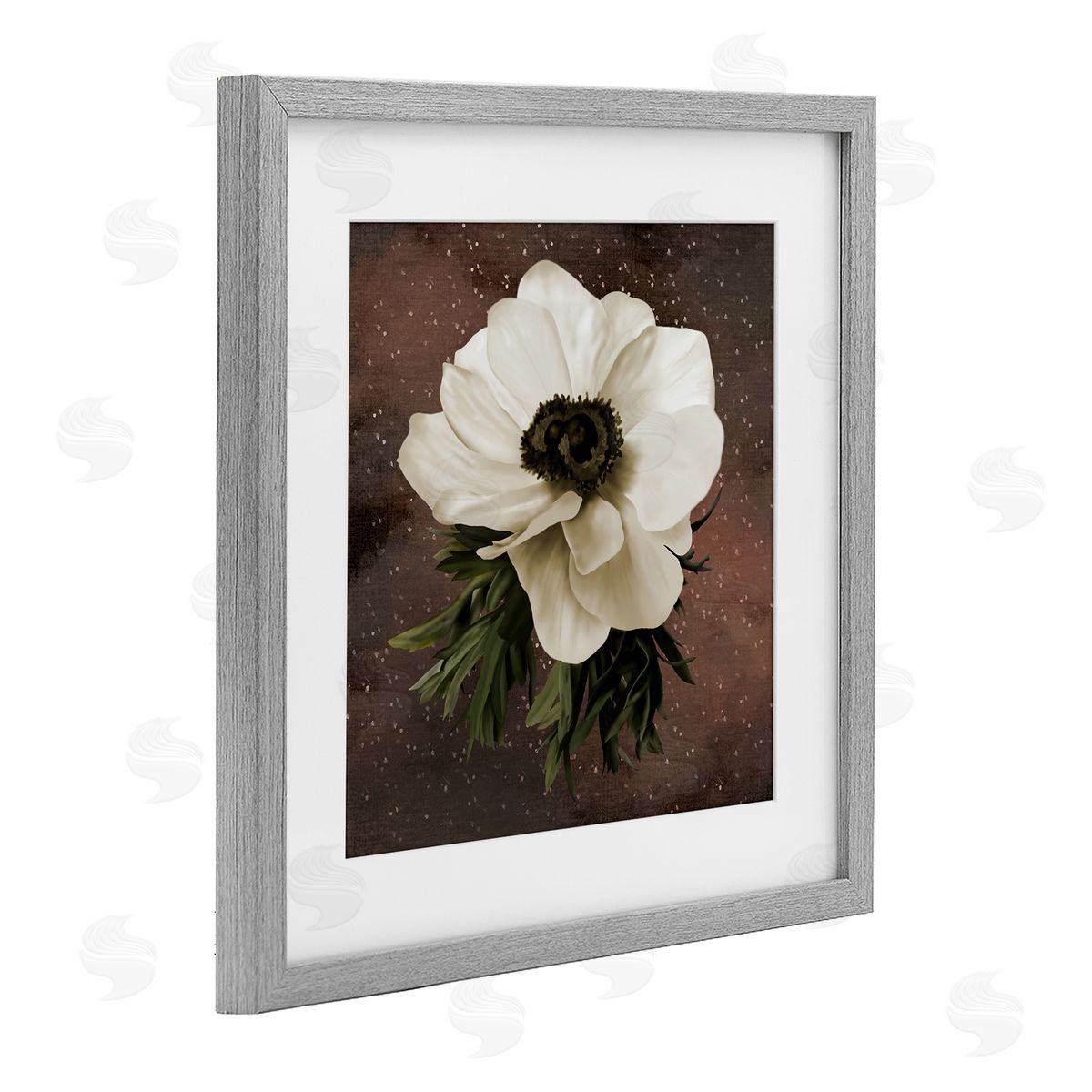 Jennifer Stith Anemone on Brown Canvas Wall Art Print