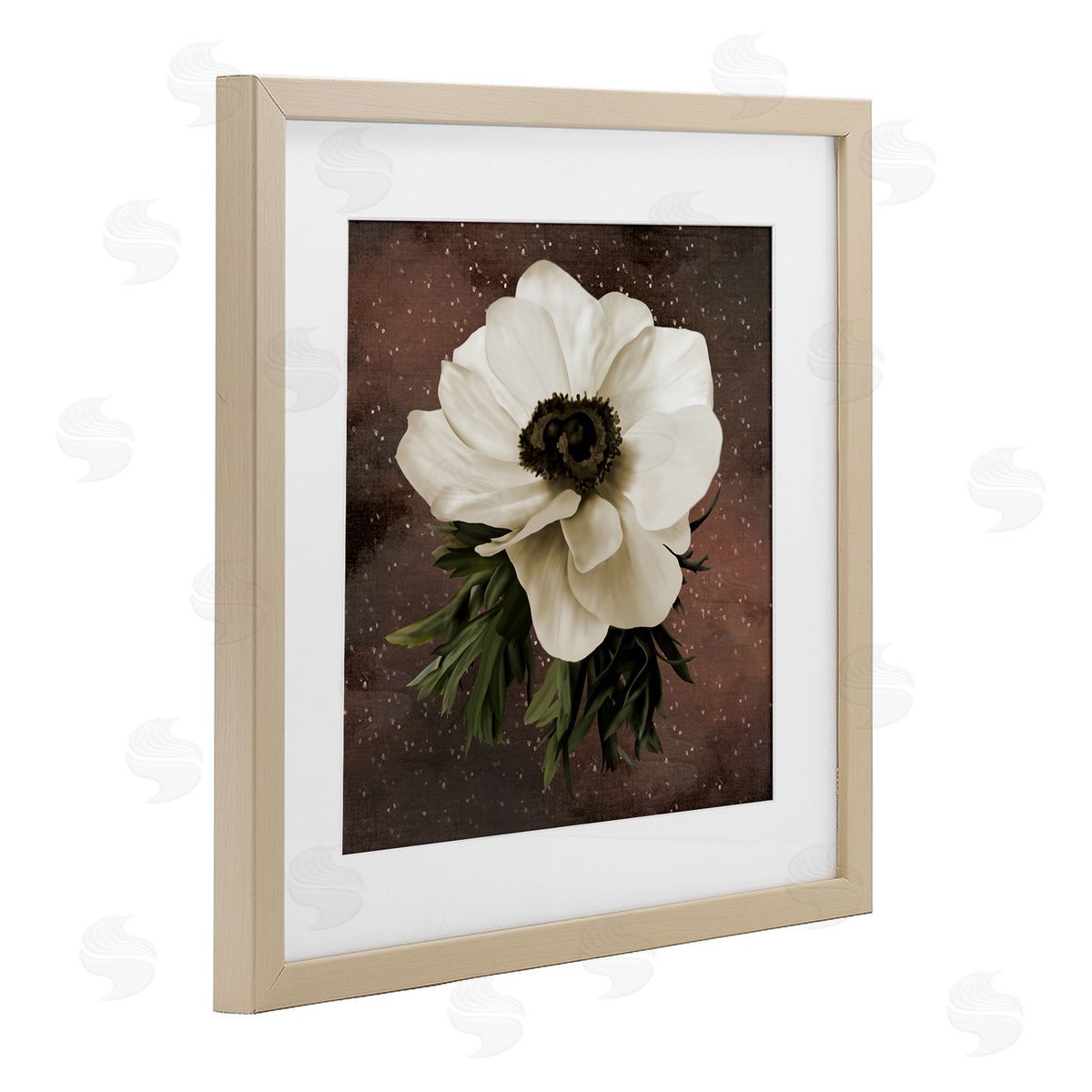 Jennifer Stith Anemone on Brown Canvas Wall Art Print