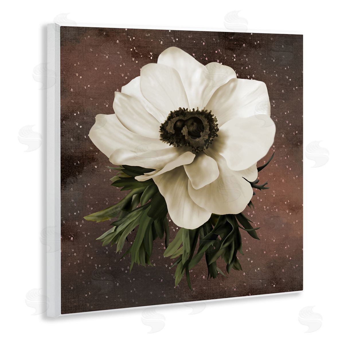 Jennifer Stith Anemone on Brown Canvas Wall Art Print