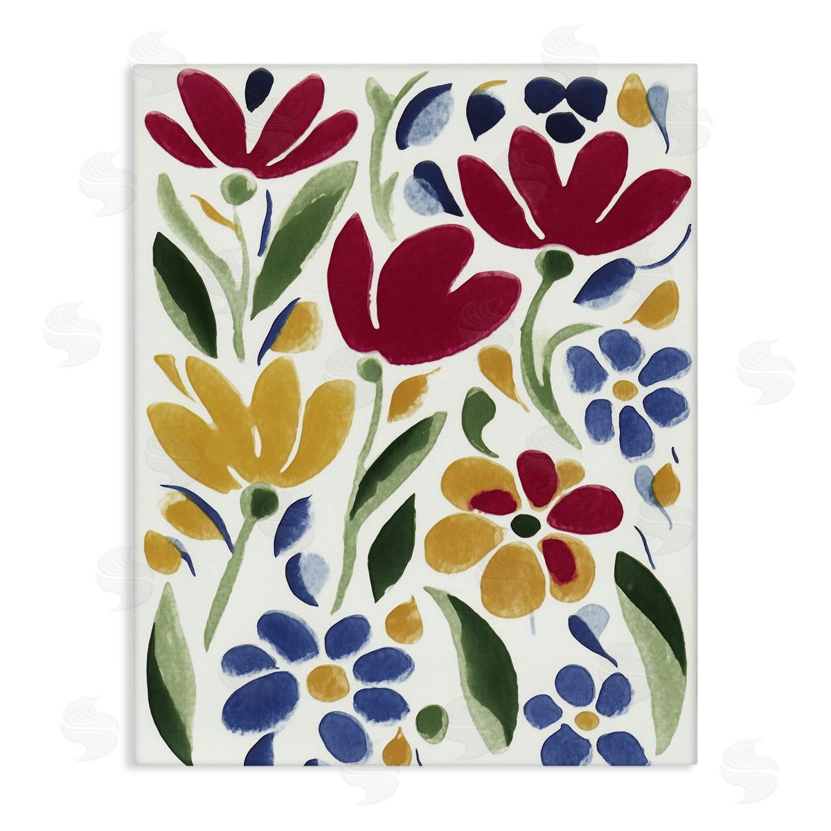 Annabelle Hall Primary Petals Flowers Canvas Wall Art Print