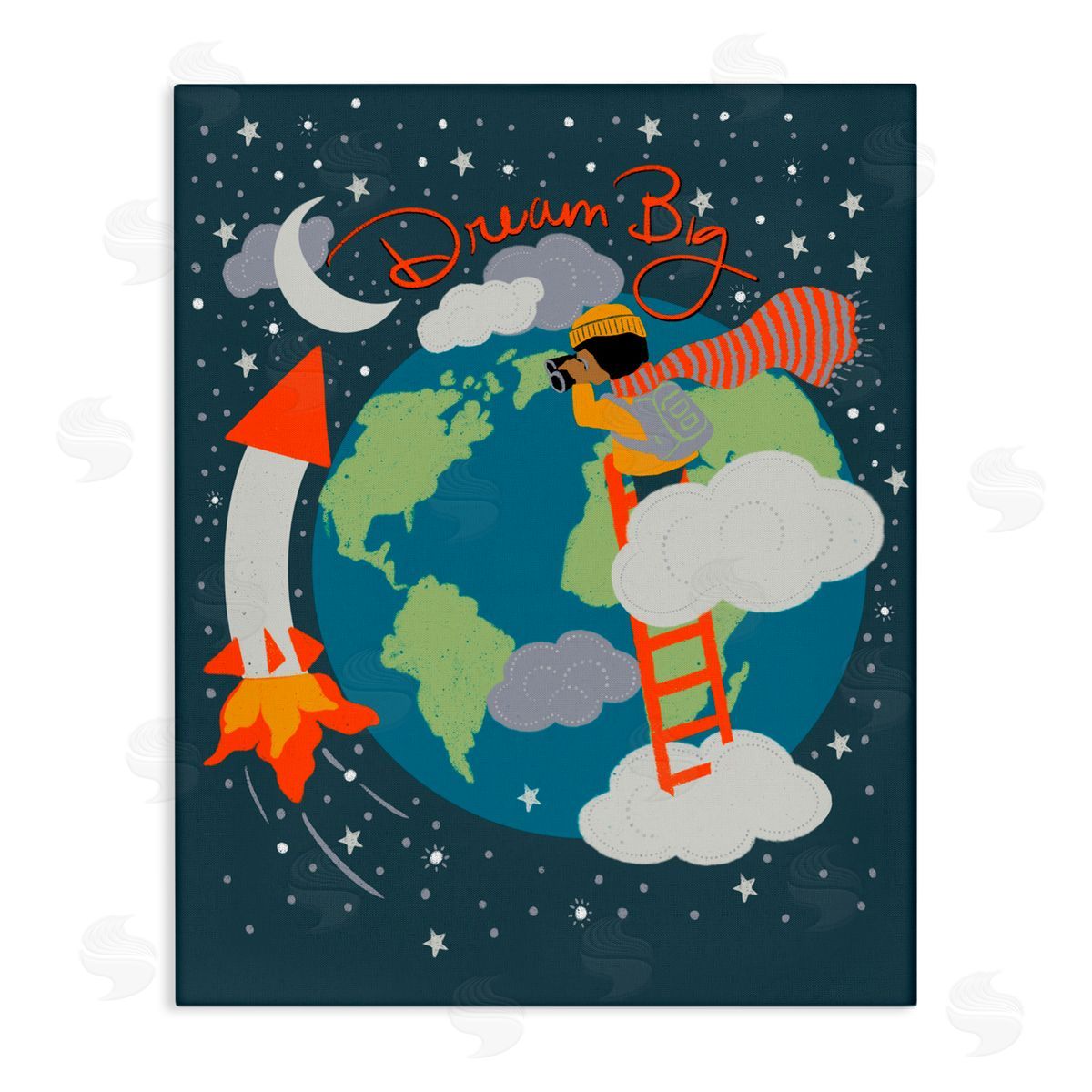 Lori Mosley Dream Big Space Adventure Canvas Wall Art Print