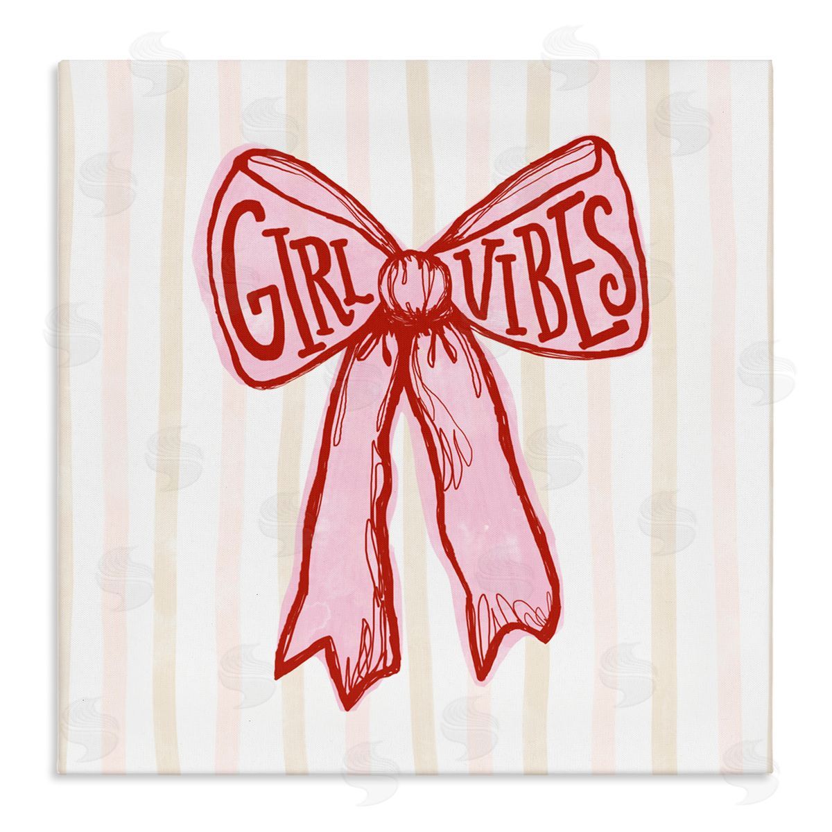 Connie Summers Girl Vibes Pink Bow Canvas Wall Art Print