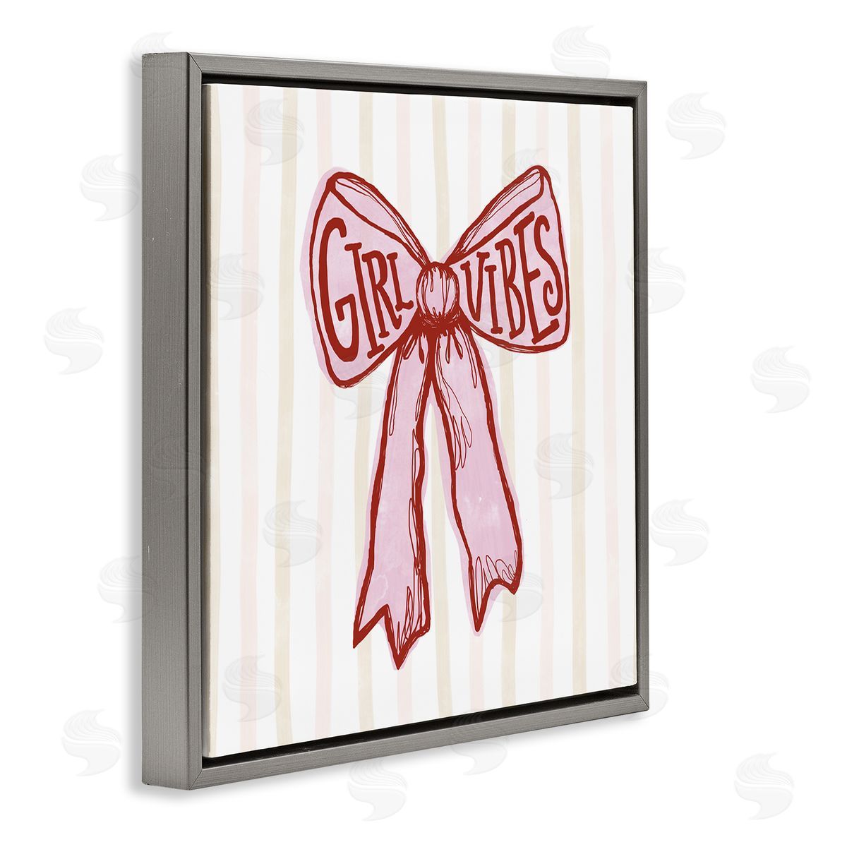 Connie Summers Girl Vibes Pink Bow Canvas Wall Art Print