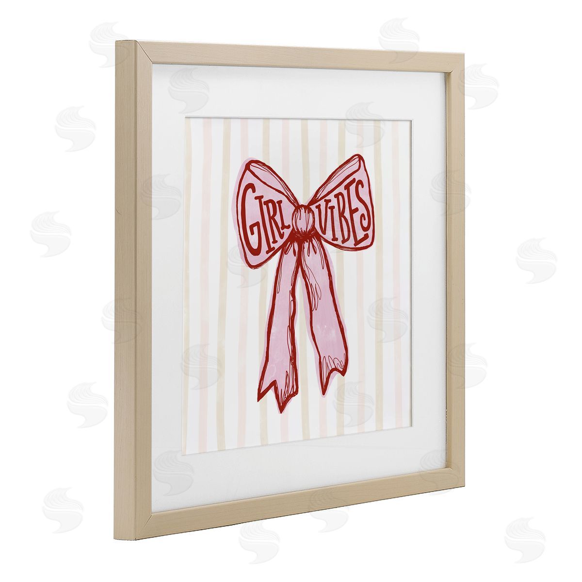 Connie Summers Girl Vibes Pink Bow Canvas Wall Art Print