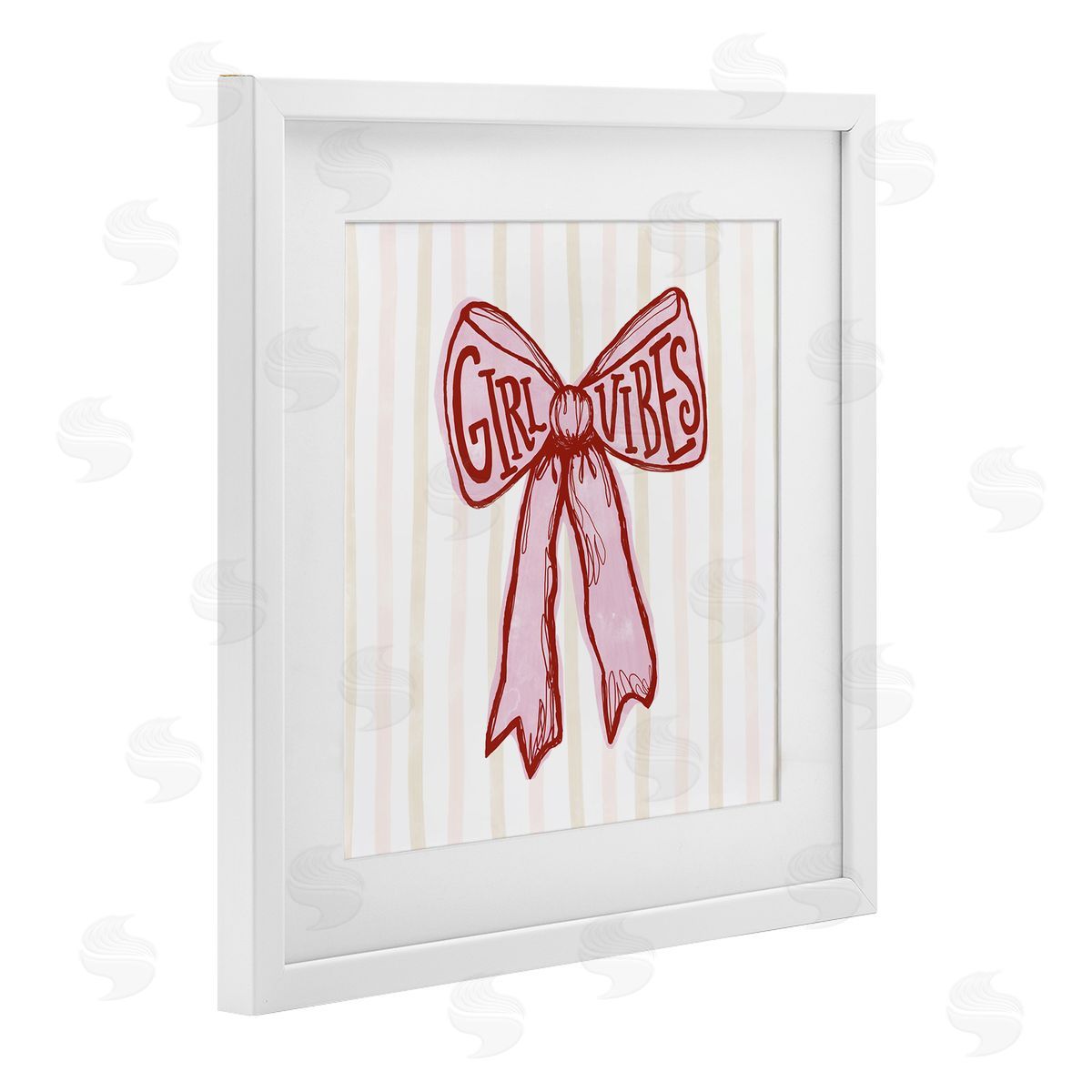Connie Summers Girl Vibes Pink Bow Canvas Wall Art Print