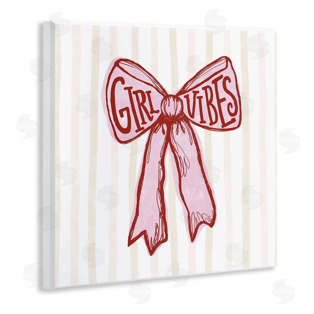 Connie Summers Girl Vibes Pink Bow Canvas Wall Art Print