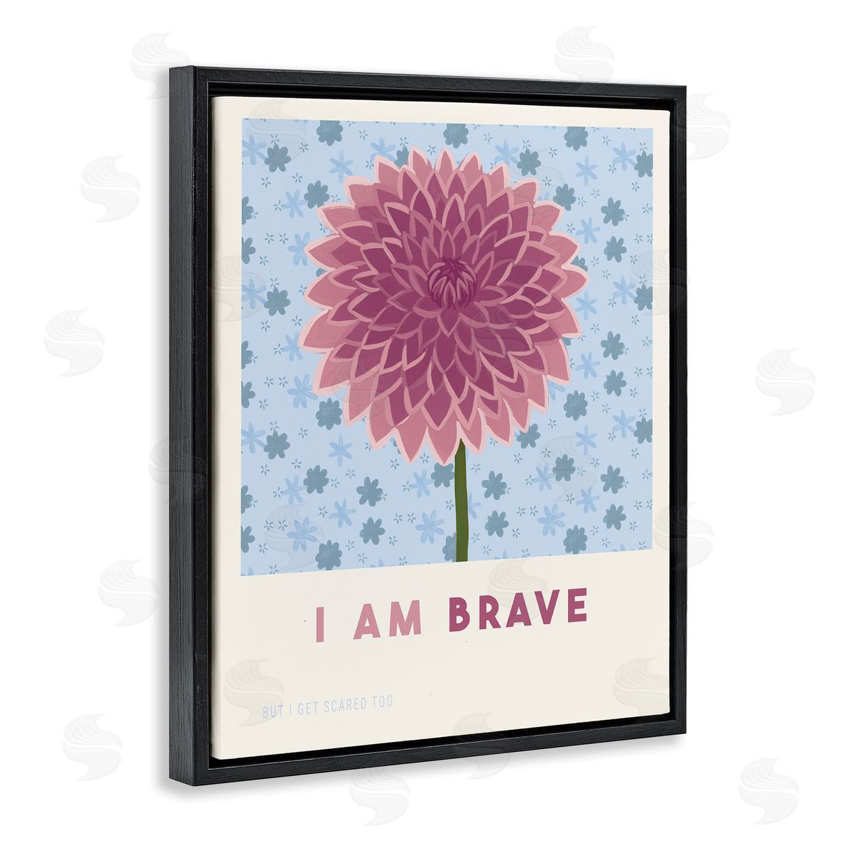 Courtney Haley Dahlia I Am Brave Affirmation Canvas Wall Art Print