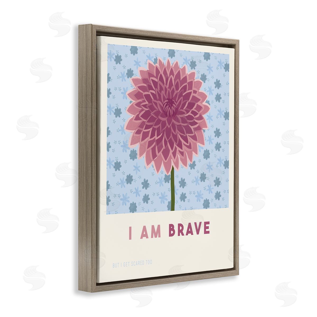 Courtney Haley Dahlia I Am Brave Affirmation Canvas Wall Art Print