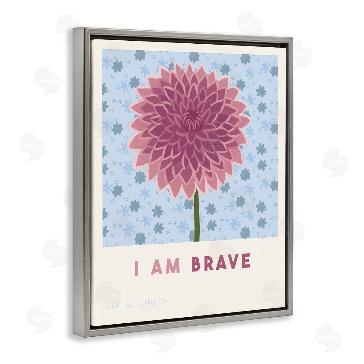 Courtney Haley Dahlia I Am Brave Affirmation Canvas Wall Art Print