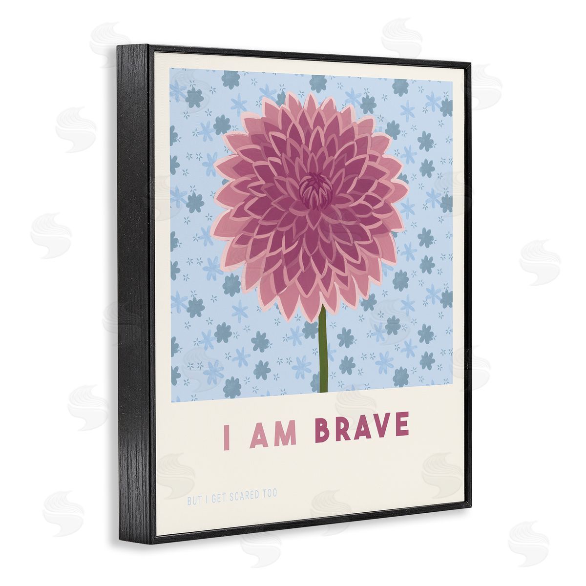 Courtney Haley Dahlia I Am Brave Affirmation Canvas Wall Art Print