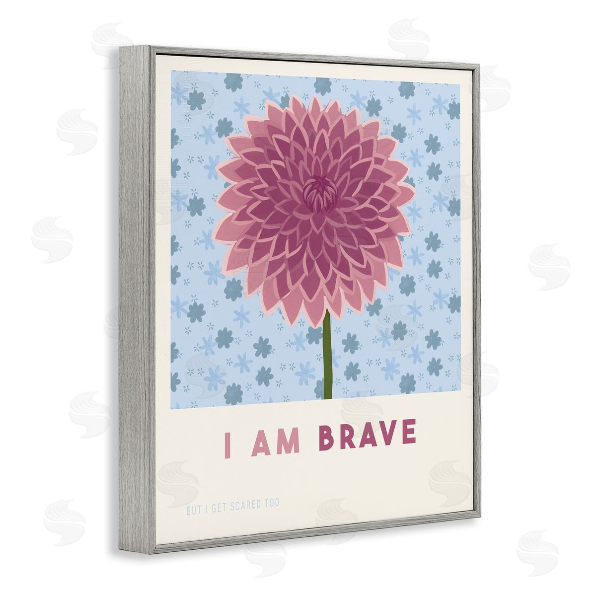 Courtney Haley Dahlia I Am Brave Affirmation Canvas Wall Art Print