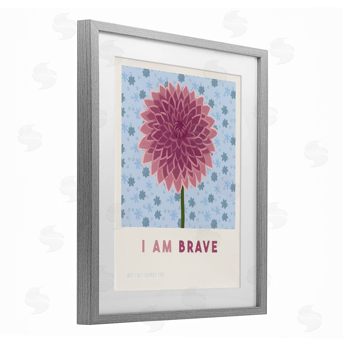 Courtney Haley Dahlia I Am Brave Affirmation Canvas Wall Art Print