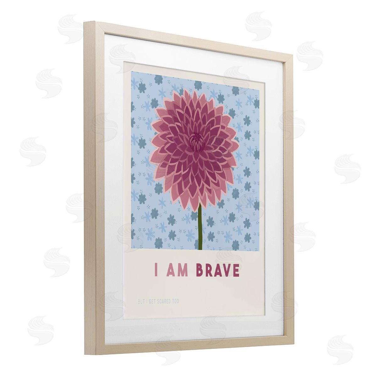 Courtney Haley Dahlia I Am Brave Affirmation Canvas Wall Art Print