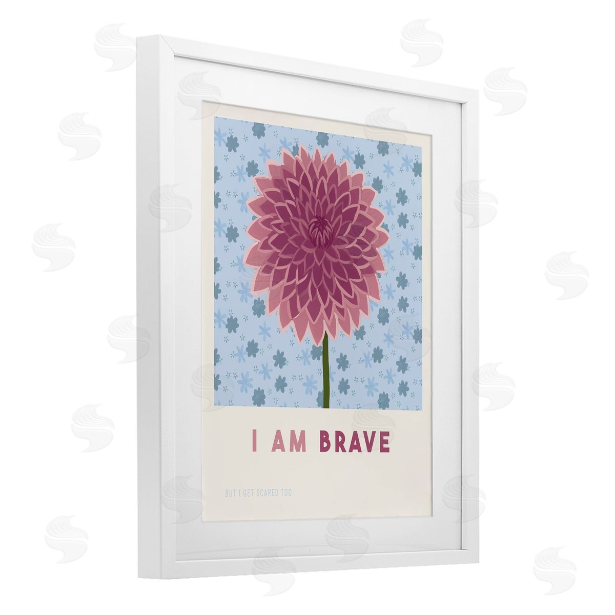 Courtney Haley Dahlia I Am Brave Affirmation Canvas Wall Art Print