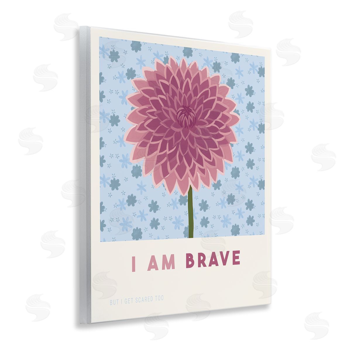 Courtney Haley Dahlia I Am Brave Affirmation Canvas Wall Art Print