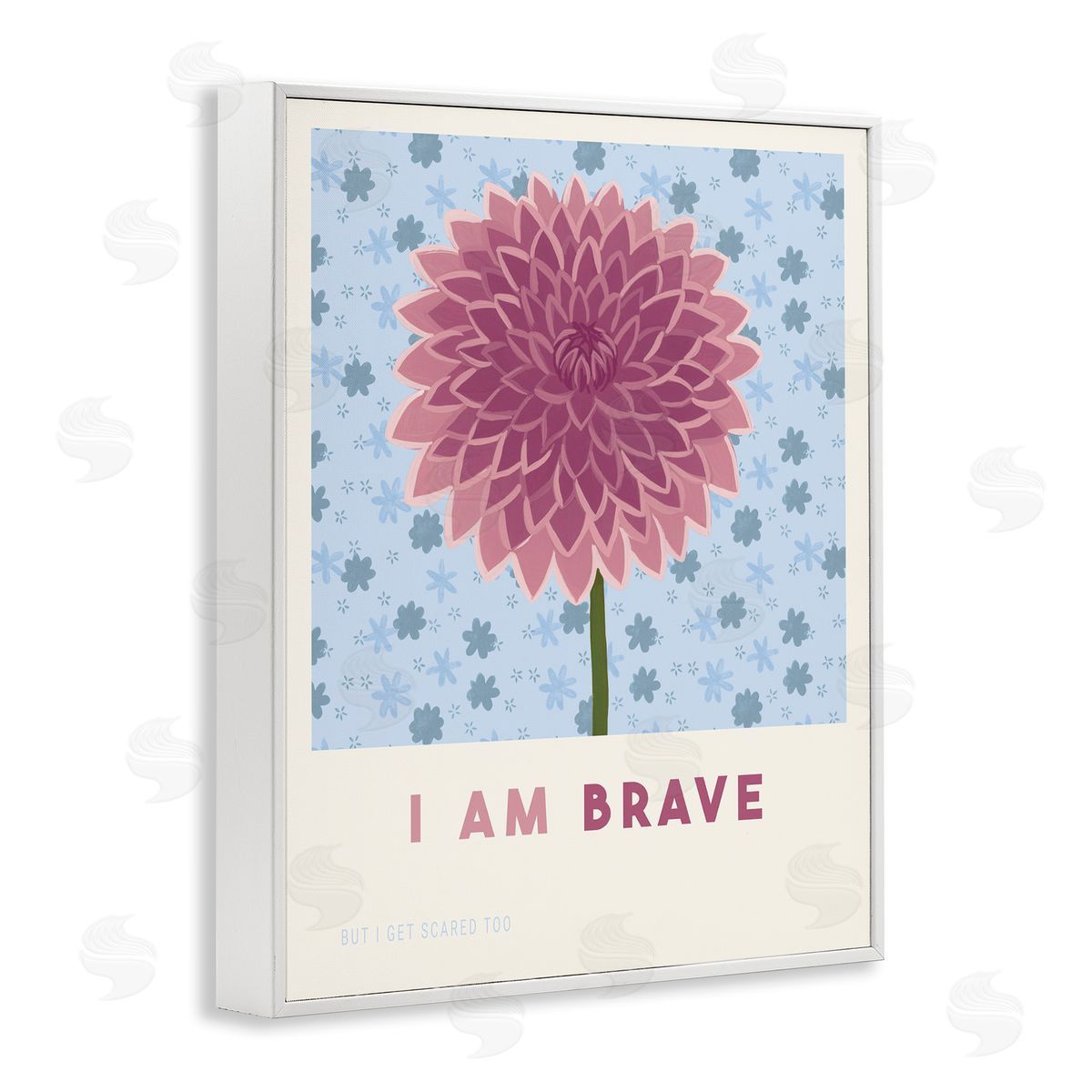 Courtney Haley Dahlia I Am Brave Affirmation Canvas Wall Art Print