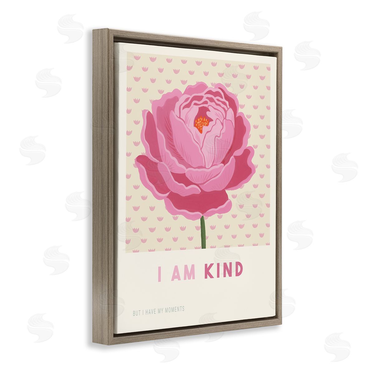 Courtney Haley Peony I Am Kind Affirmation Canvas Wall Art Print