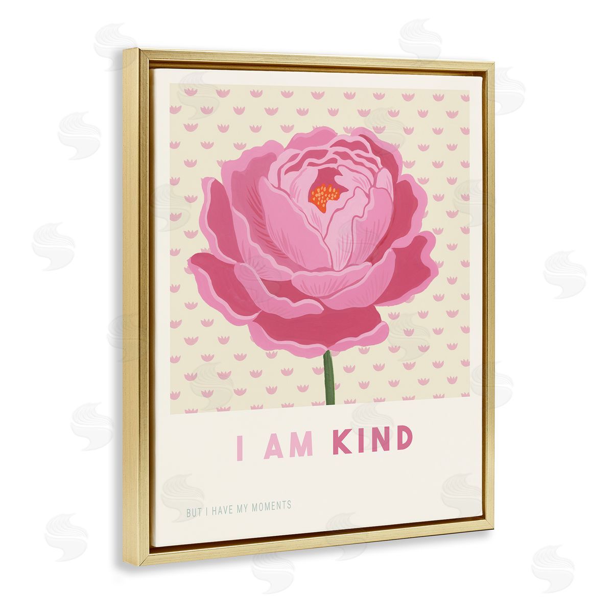Courtney Haley Peony I Am Kind Affirmation Canvas Wall Art Print