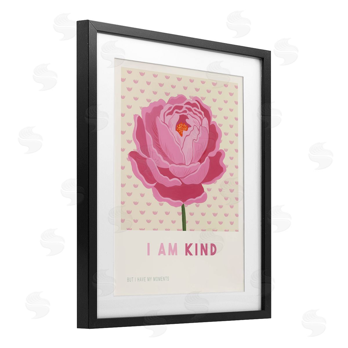 Courtney Haley Peony I Am Kind Affirmation Canvas Wall Art Print