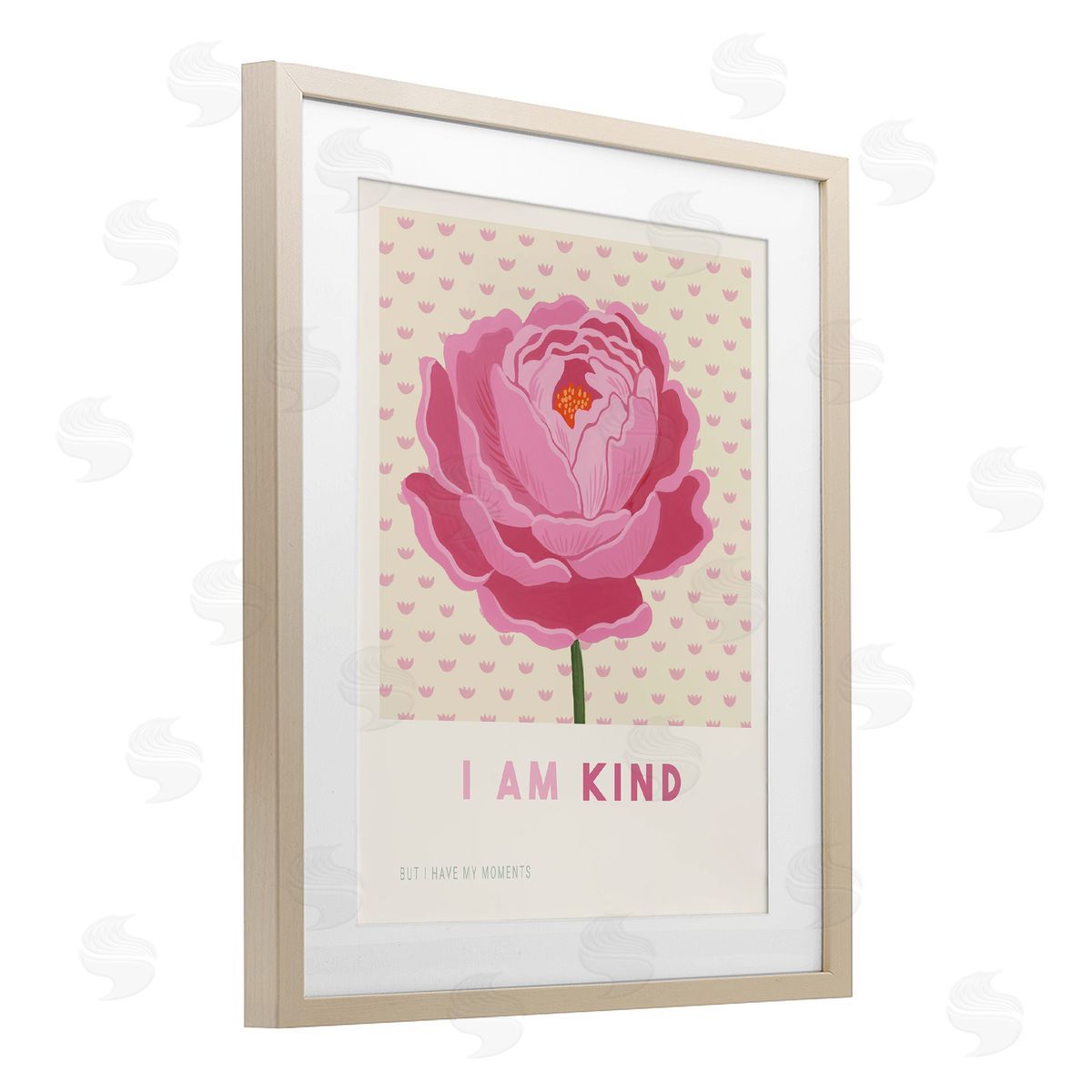 Courtney Haley Peony I Am Kind Affirmation Canvas Wall Art Print