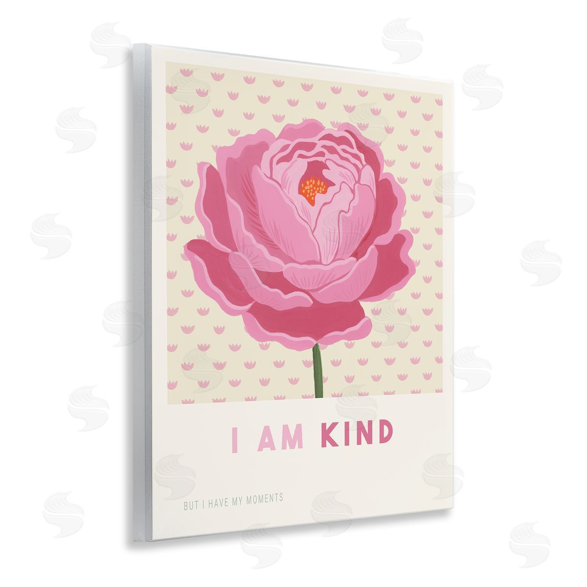 Courtney Haley Peony I Am Kind Affirmation Canvas Wall Art Print